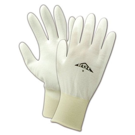 Magid Coated Gloves, 3 Abrasion Level, White, 10 12 PK PU50-10